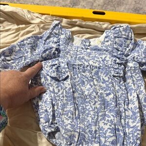 Delightful Blue Floral Kids One Piece Blouse